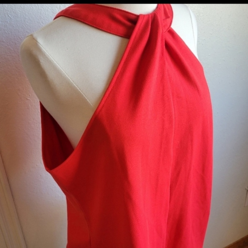 Halogen gorgeous Red Halter Twist Front Blouse NWOT - Picture 2 of 5